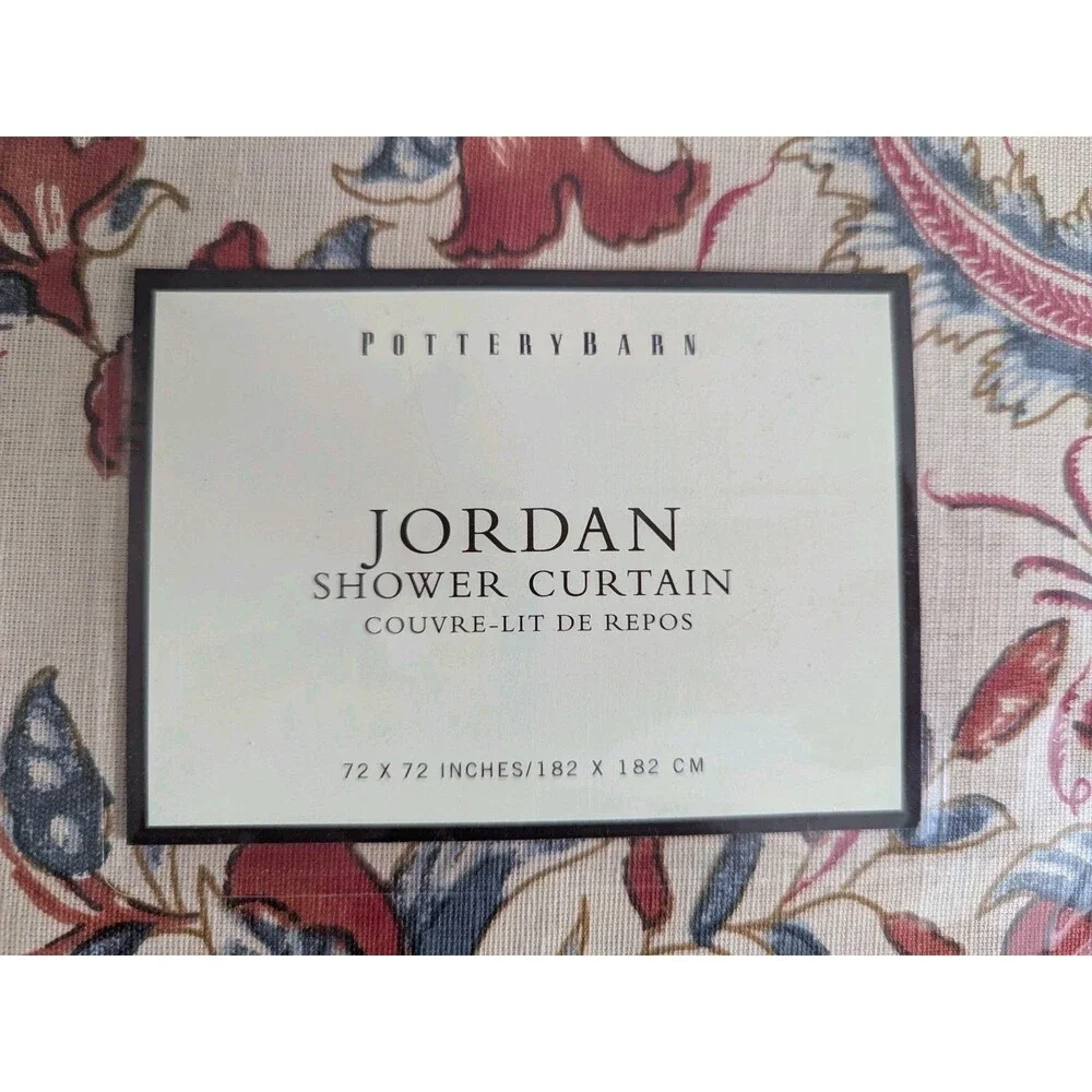 NEW Pottery Barn Jordan Palampore Floral Linen Blend Shower Curtain Rare 72x72